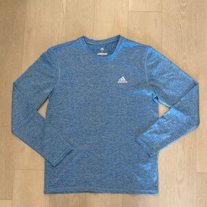 Adidas Mens Blue Long Sleeve Golf Shirt